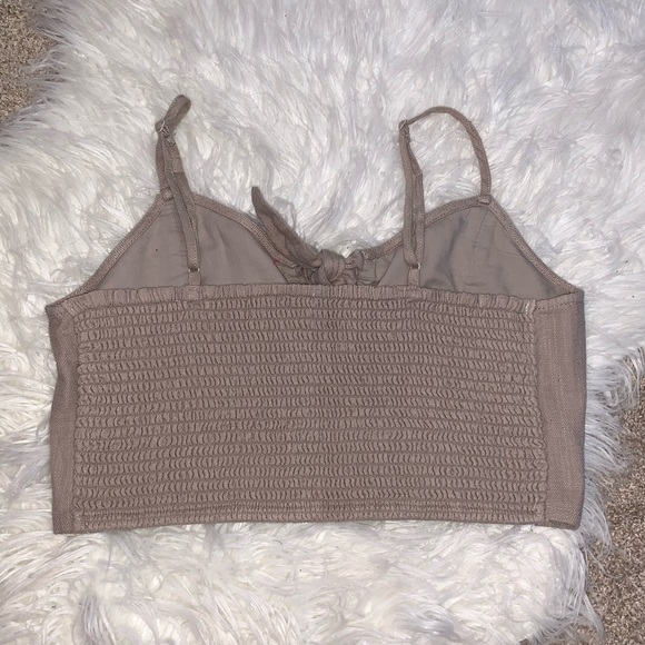 NWOT TAN Aerie front tie crop top. - Picture 3 of 4